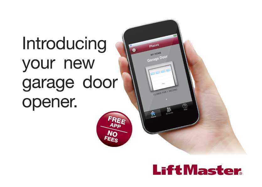 This is an image showing the Liftmaster garage door smartphone app.