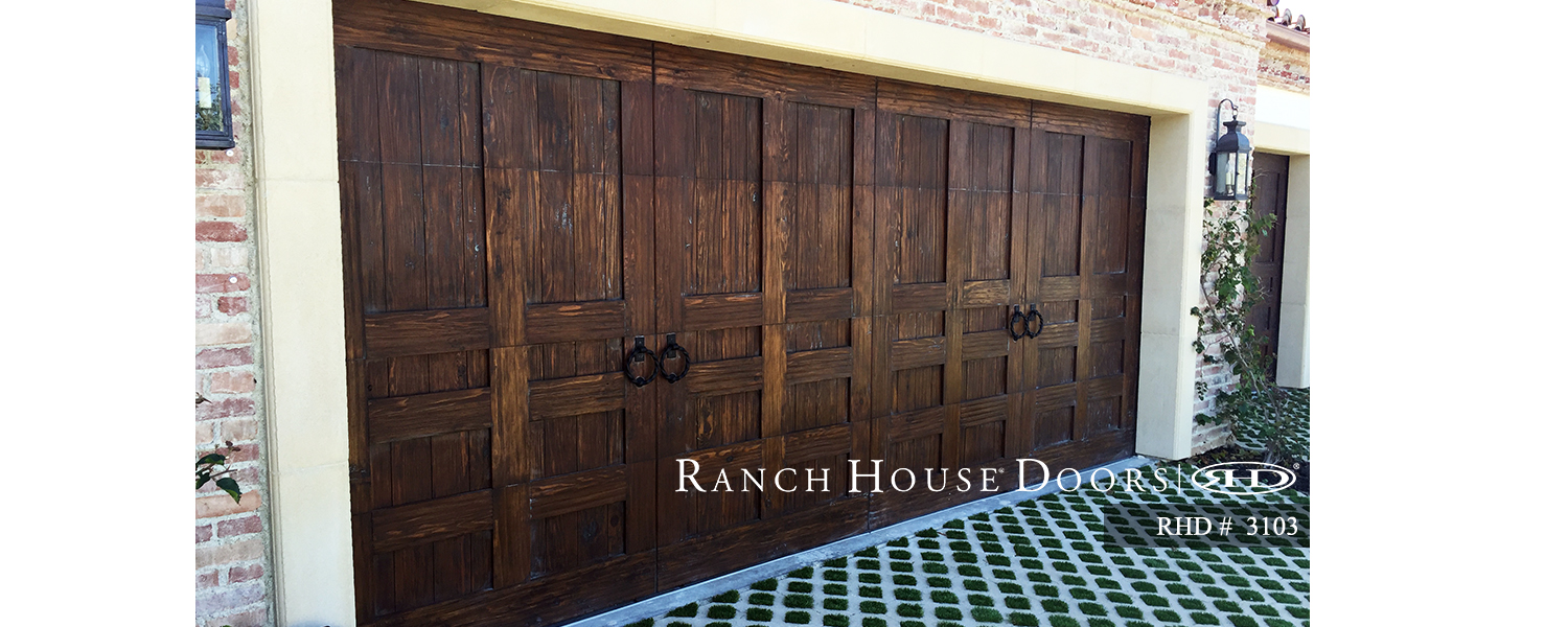 This is an image of a distressed wood garage door in Laguna Beach, CA.