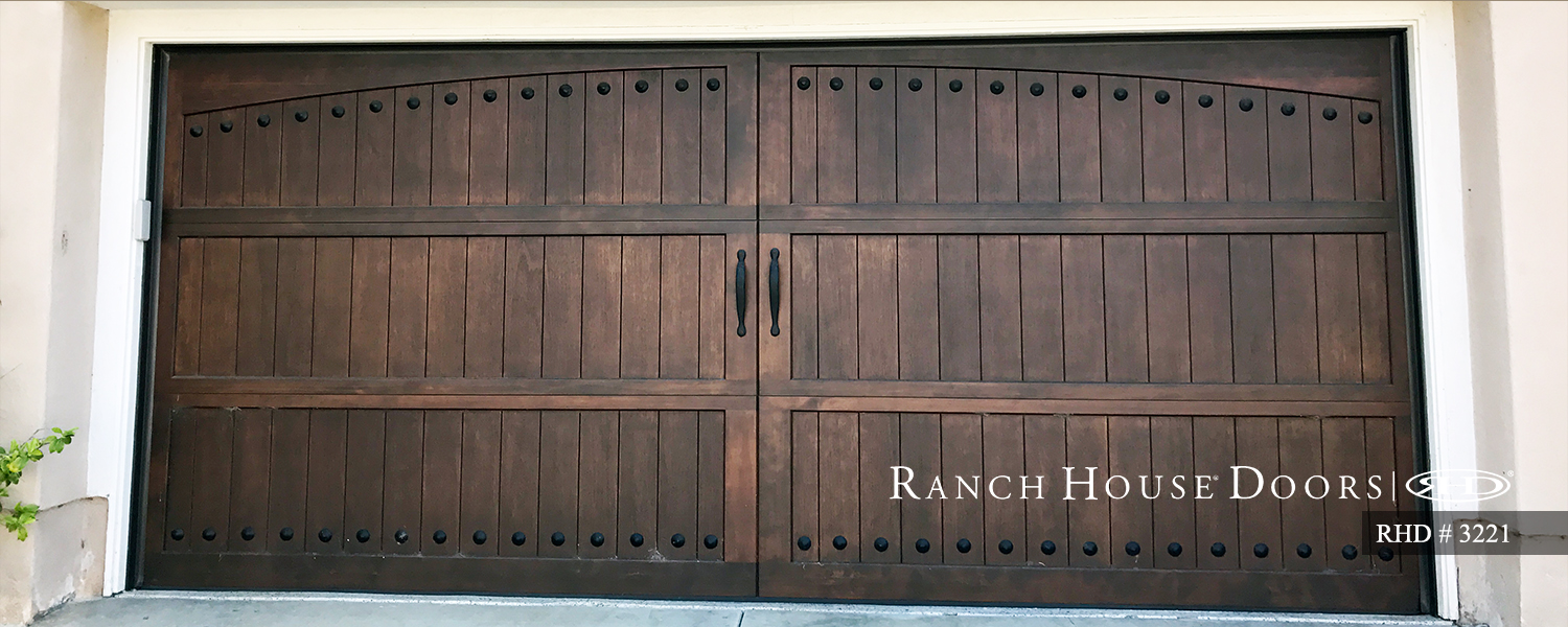 This is an image of a dark wood garage door in Newport Beach, CA.