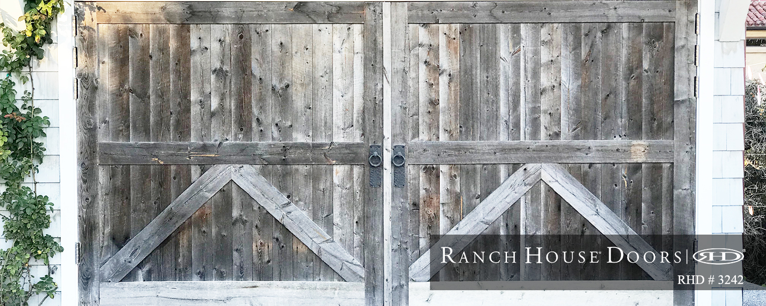 This is an image of a vintage barn style garage door in Trabuco Canyon, CA.
