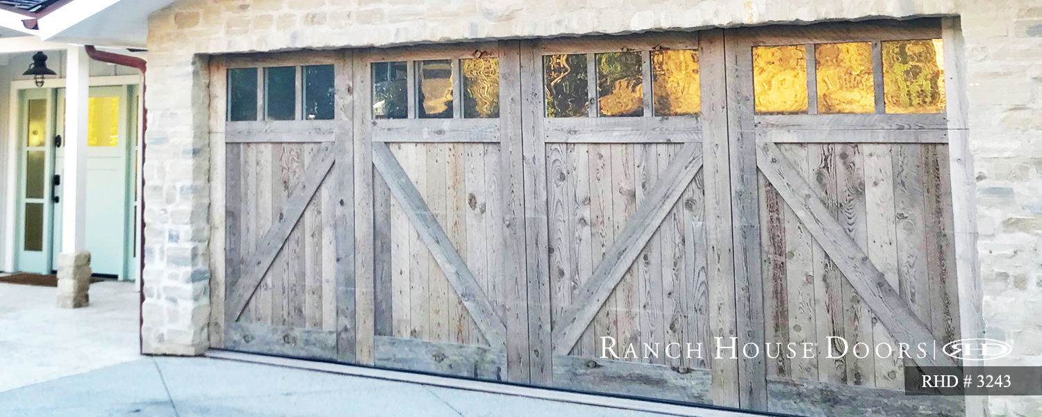 This is an image of a vintage barn style garage door in Modjeska Canyon, CA.