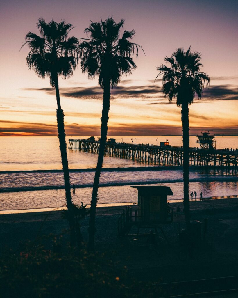 This is an image of the San Clemente pier at sunset,