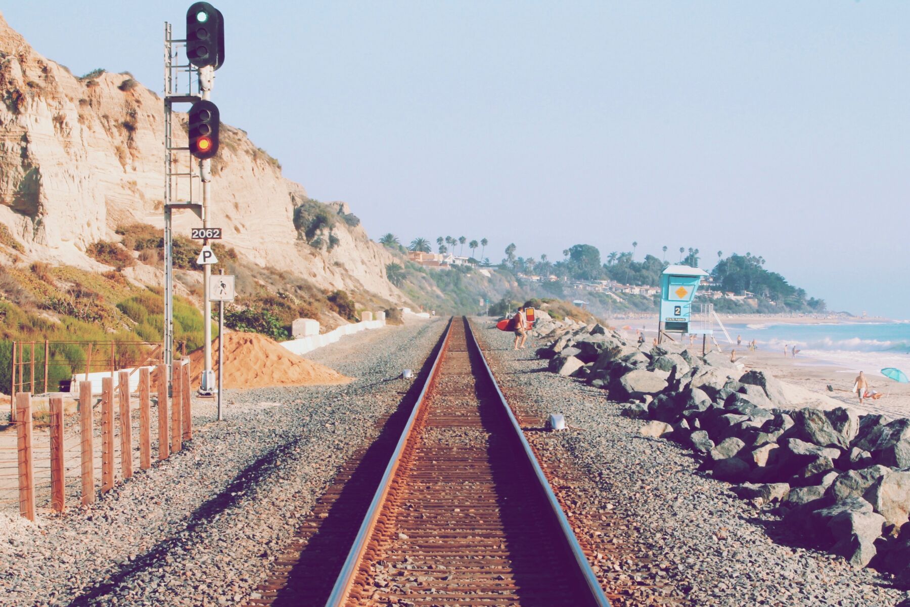 This is an image of the train tracks in San Clemente, California.