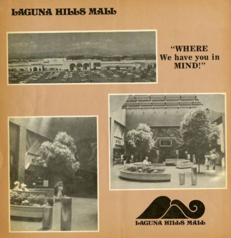 This is an image from the Orange County archives of an advertisement for the Laguna Hills Mall in the 1970s.