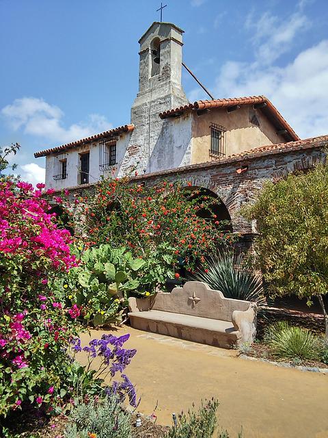 This is a photograph of the exterior of the San Juan Capistrano Mission
